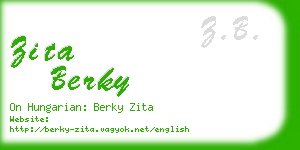 zita berky business card